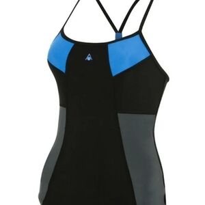 Aqua Sphere Black Blue Grey Tankini Top Size US 36 / 10
